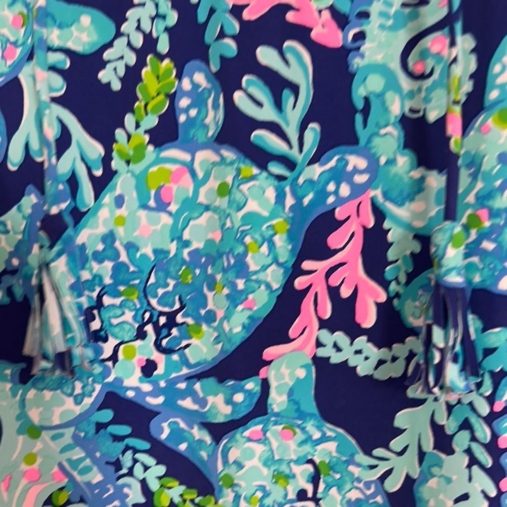 Lilly Pulitzer Blue and Pink V-Neck Swim Cover-Up - Picture 6 of 10